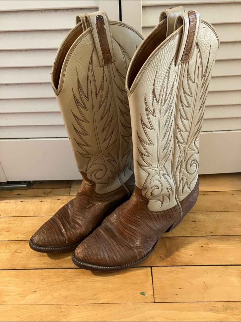 Dan Post Ivory Tan Leather Cowgirl Western Boots Size 5.5